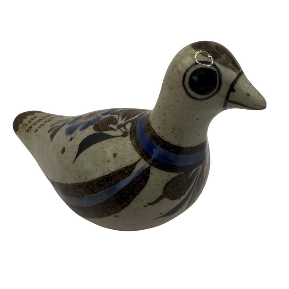 Jorge Wilmot Tonala Dove Bird Pottery 1975 Signed Mexican Folk Art